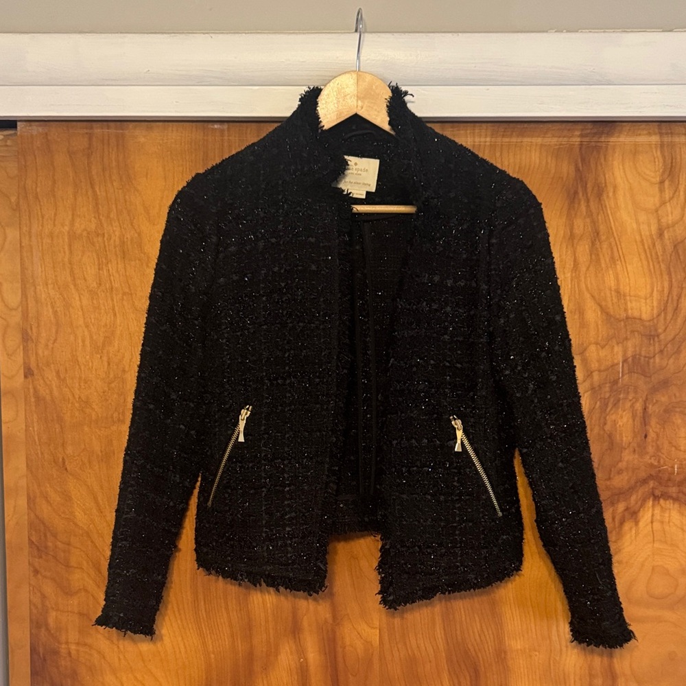 Kate Spade Black Textured Blazer